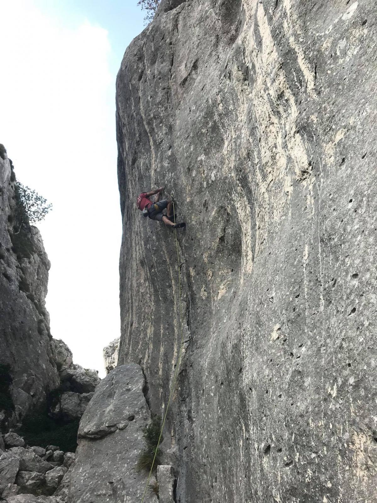 Luigi Baratta on Sodom (7c), Blocco A
