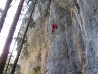 Romano Costantini on Godiva (7a+)