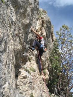 Biagio Mengoli on Minchia Head (6a)