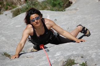 Gabriella Bagnarini on I nomadi del sogno (6b+)