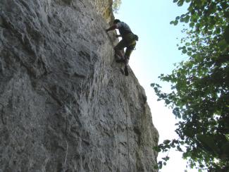 Ermanno Busetti on Svaso ribelle (7a+)