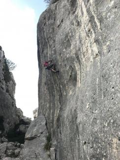 Luigi Baratta on Sodom (7c), Blocco A